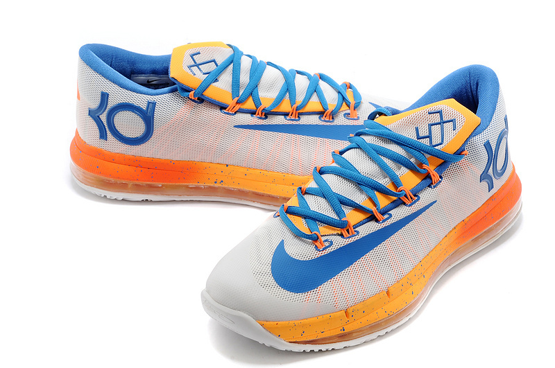 Nike Kevin Durant 6.5 White Blue Orange Shoes - Click Image to Close