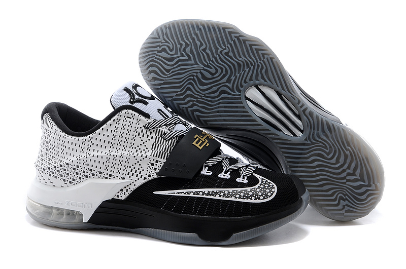 New Nike Kevin Durant 7 Black Grey Logo Shoes