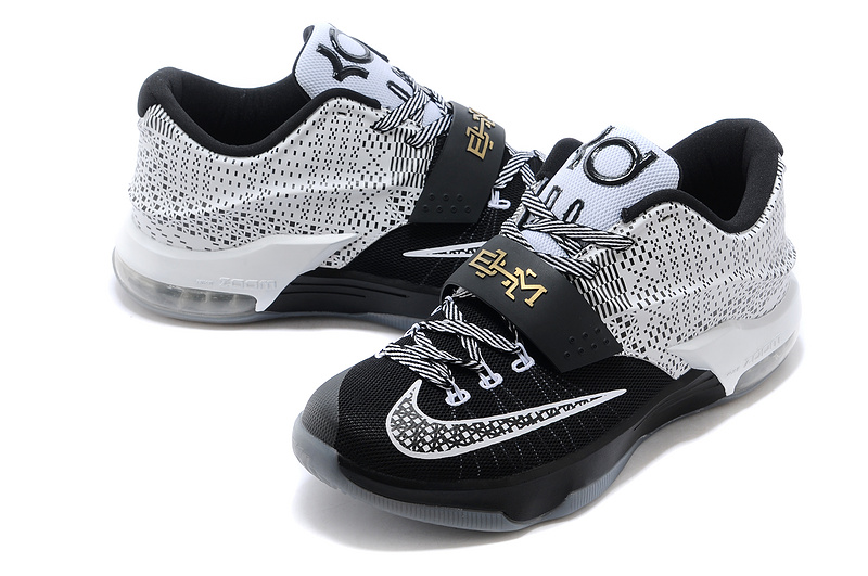 New Nike Kevin Durant 7 Black Grey Logo Shoes