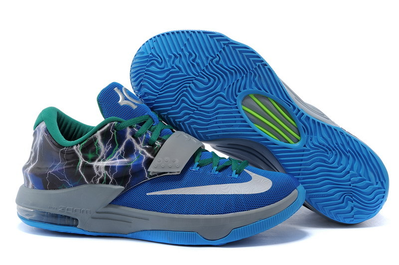 New Nike Kevin Durant 7 Blue Green Grey Shoes