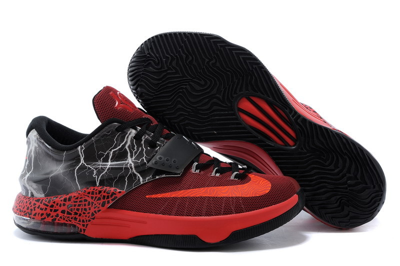 New Nike Kevin Durant 7 Red Black Shoes - Click Image to Close