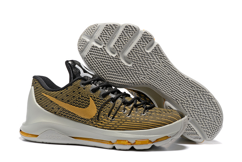 New Nike Kevin Durant 8 Yellow Black Grey Shoes - Click Image to Close