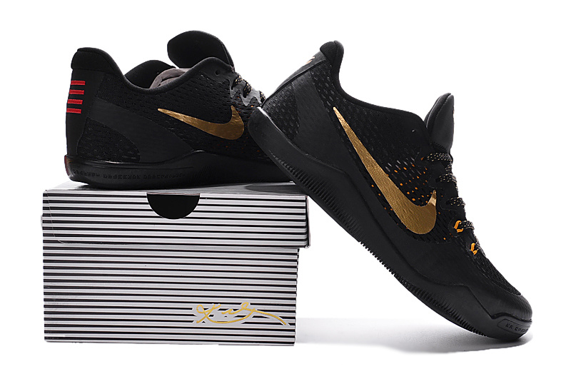 New Nike Kobe 11 EM Black Gold Shoes - Click Image to Close