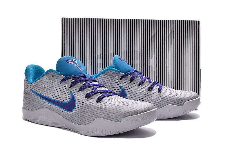 New Nike Kobe 11 EM Wolf Grey Purple Blue Shoes