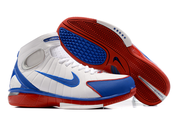 nike white blue and red shoes
