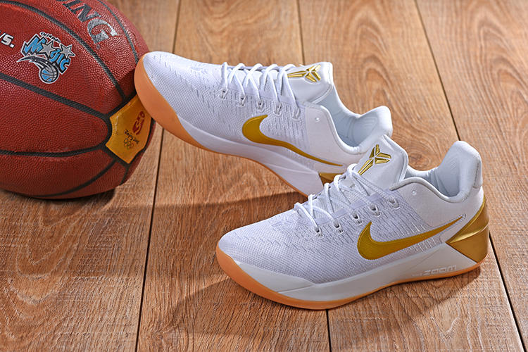 New Nike Kobe AD White Gloden Shoes - Click Image to Close