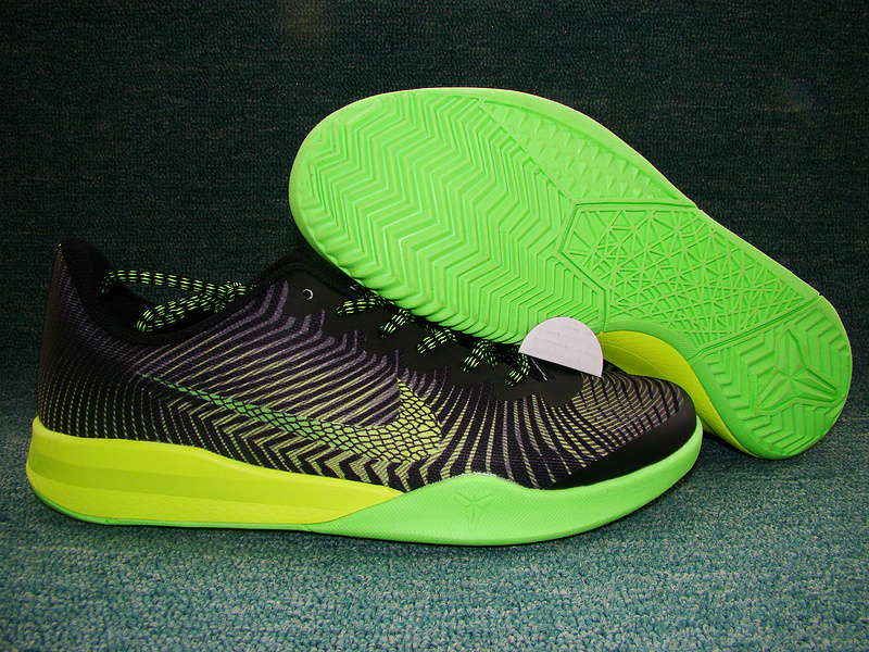 New Nike Kobe Bryant Mentality II Black Green Volt Shoes - Click Image to Close