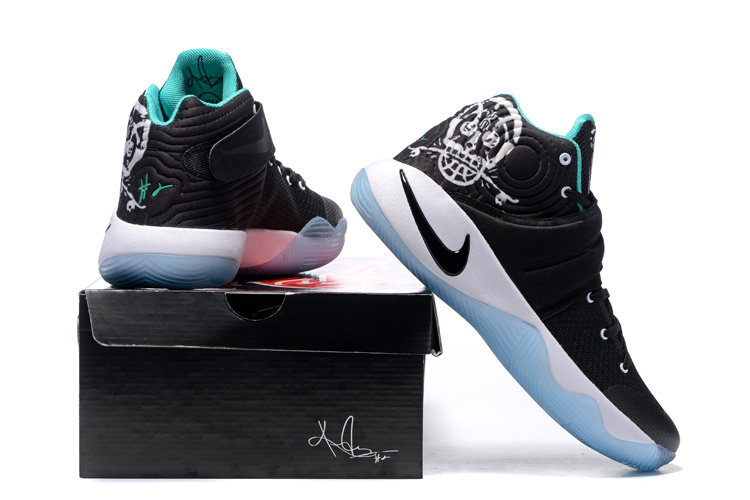 New Nike Kyrie 2 Skateboar Black White Light Blue Sole Shoes - Click Image to Close