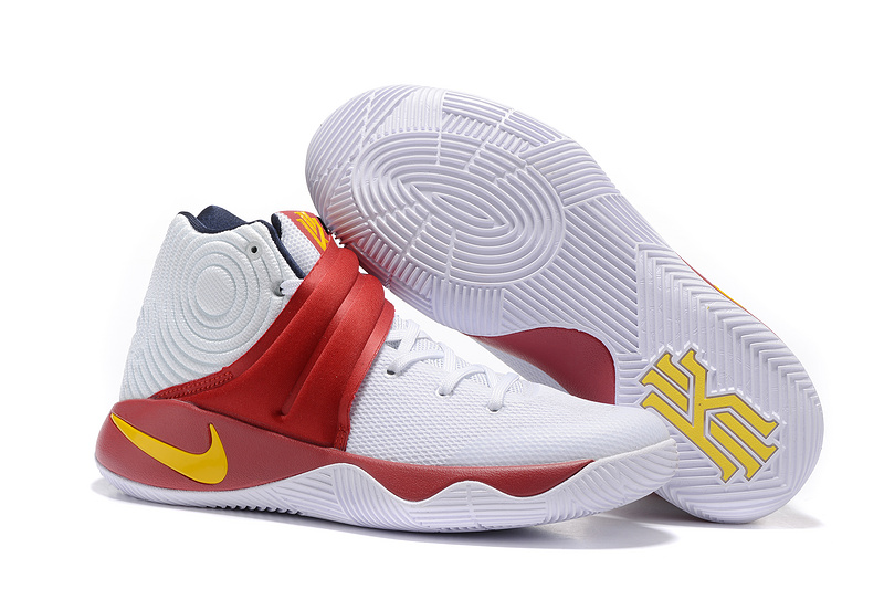 New Nike Kyrie 2 White Red Yellow Shoes - Click Image to Close