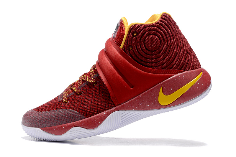 New Nike Kyrie 2 Wine Red Yellow Shoes