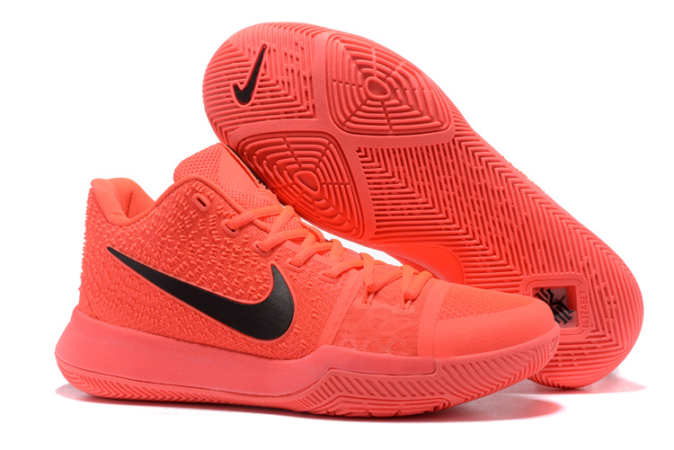 New Nike Kyrie 3 All Red Black Shoes