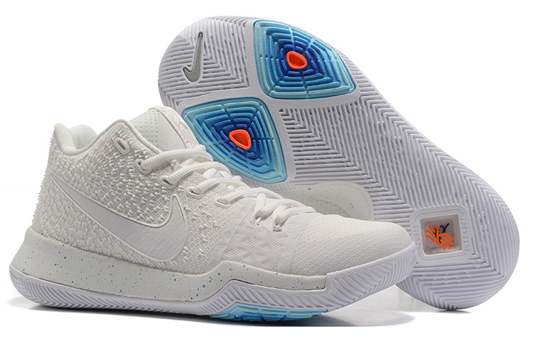 New Nike Kyrie 3 All White Cushion Shoes - Click Image to Close