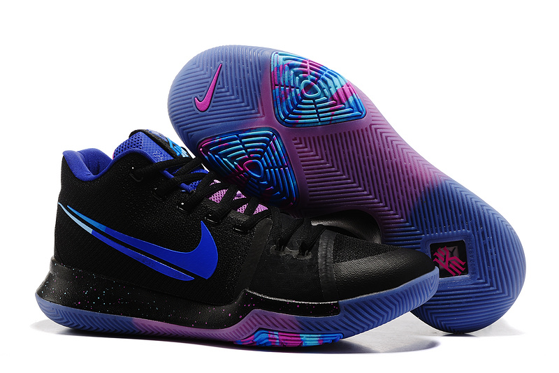 New Nike Kyrie 3 Black Purple Blue Shoes - Click Image to Close