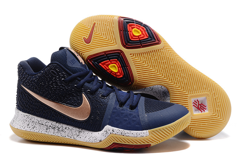 New Nike Kyrie 3 Blue Gold Yellow Shoes - Click Image to Close