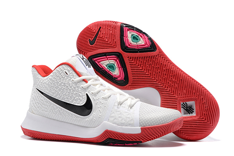 New Nike Kyrie 3 White Red Black Shoes - Click Image to Close