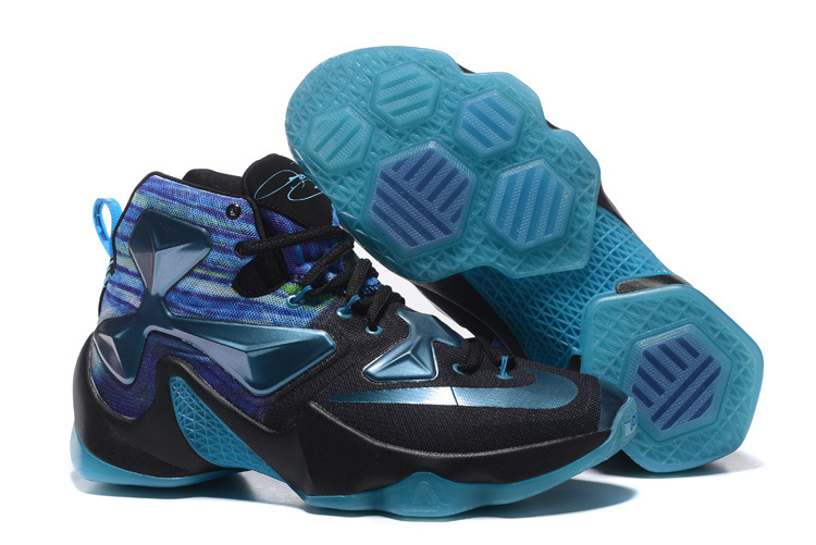 New Nike LeBron 13 Black Blue Shoes - Click Image to Close