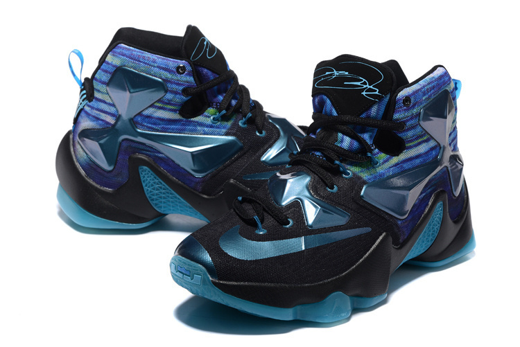 New Nike LeBron 13 Black Blue Shoes - Click Image to Close