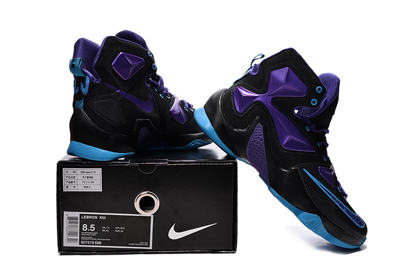 New Nike Lebron 13 Black Purple Blue Shoes - Click Image to Close