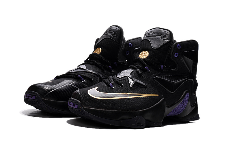 New Nike Lebron 13 Black Purple Gold Shoes - Click Image to Close