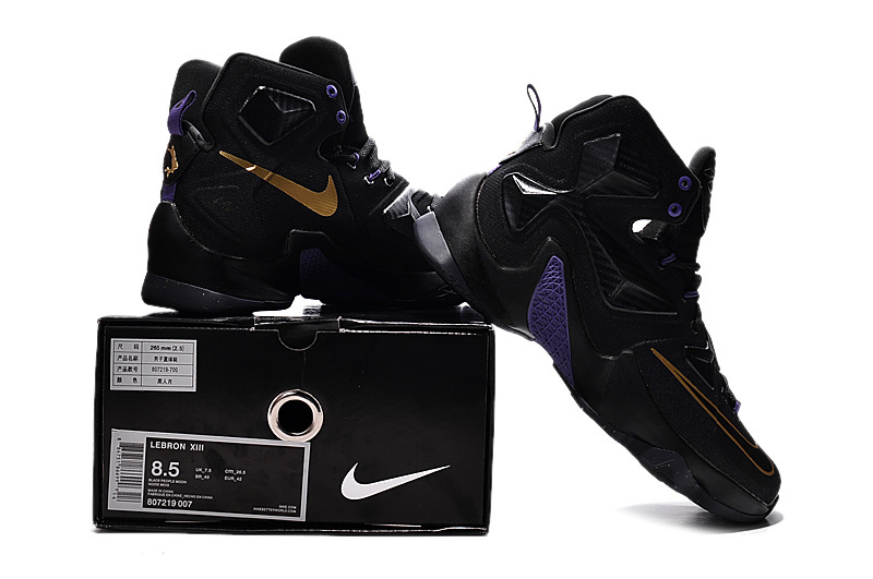 New Nike Lebron 13 Black Purple Gold Shoes