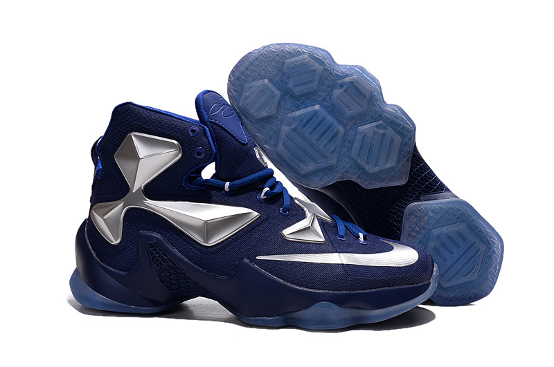New Nike Lebron 13 Blue Silver Shoes