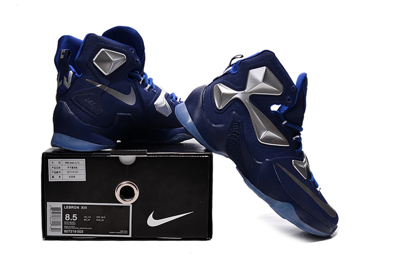 New Nike Lebron 13 Blue Silver Shoes - Click Image to Close