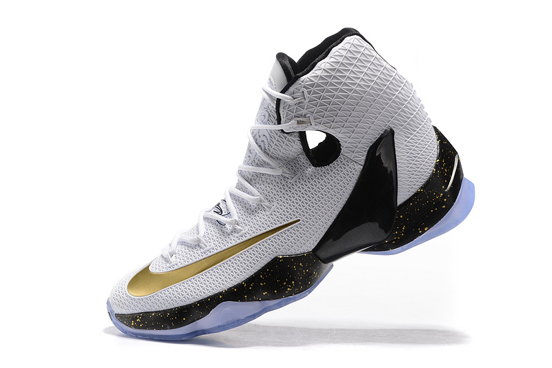 New Nike Lebron 13 Elite White Black Gold Shoes - Click Image to Close