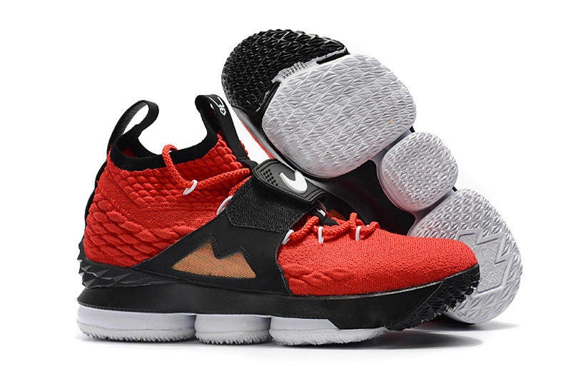 New Nike Lebron 15 Red Black Golden Shoes - Click Image to Close