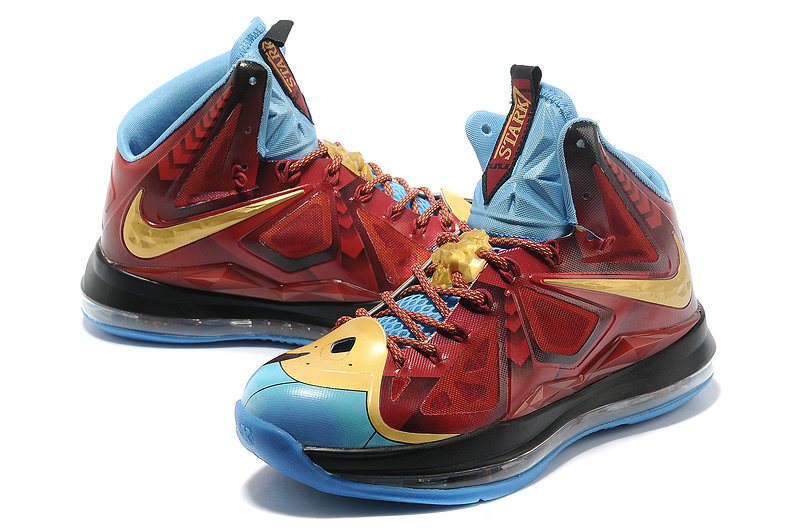 Nike Lebron James 10 Iron Man Red Gold Blue Black