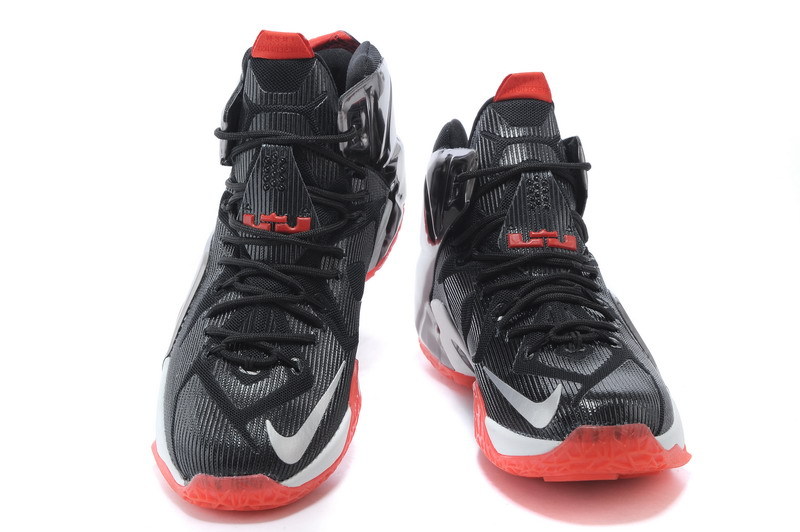 New Nike Lebron James 12 Black Grey Red Shoes - Click Image to Close