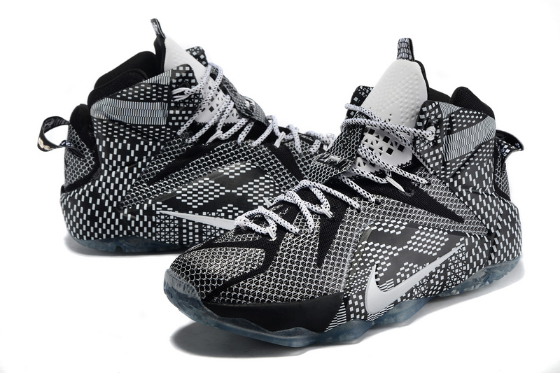 New Nike Lebron James 12 Black Men Grey Black Shoes - Click Image to Close