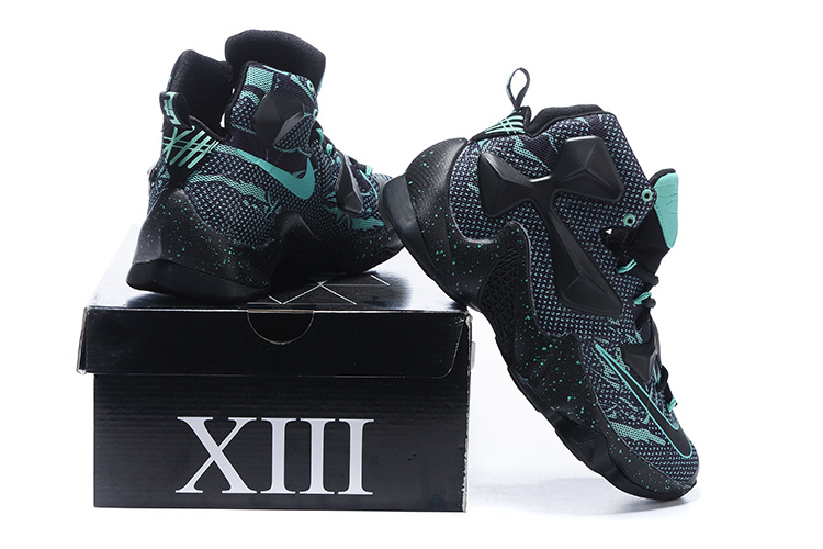 New Nike Lebron James 13 Black Green Shoes - Click Image to Close