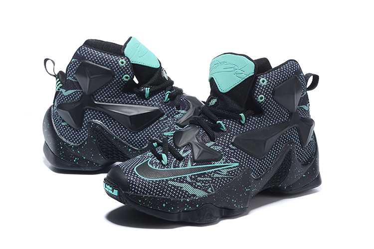 New Nike Lebron James 13 Black Green Shoes - Click Image to Close