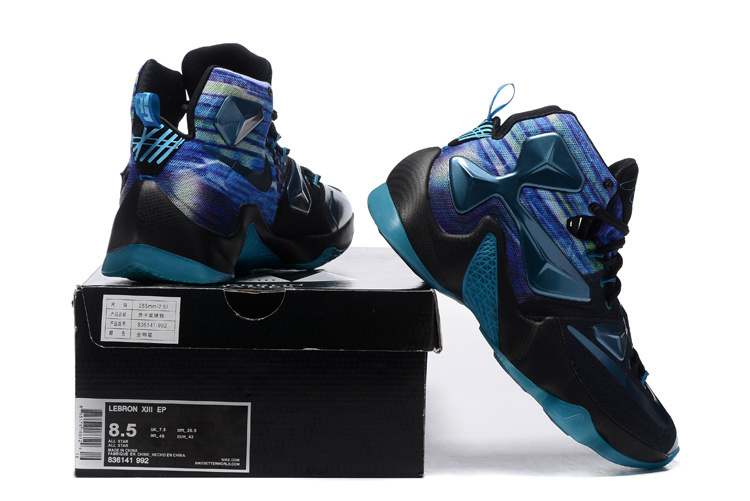 New Nike Lebron James 13 Laker Blue Black Shoes - Click Image to Close