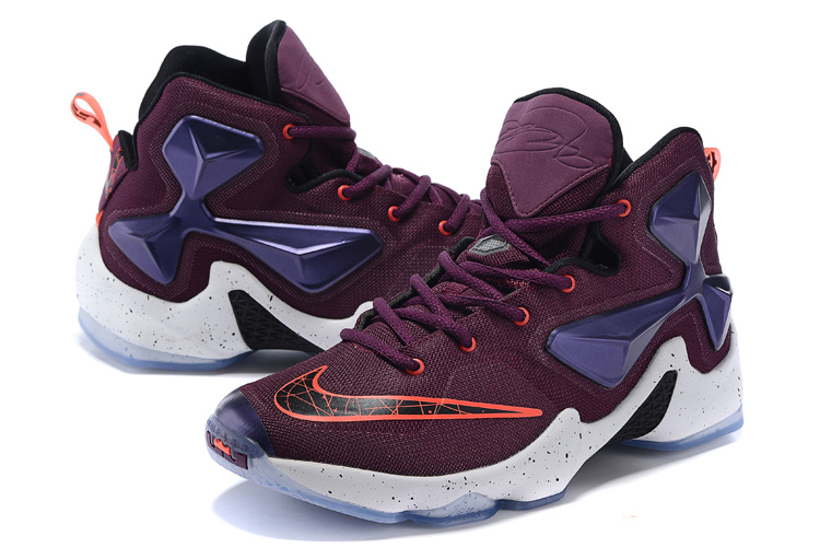 purple and white lebron james shoes
