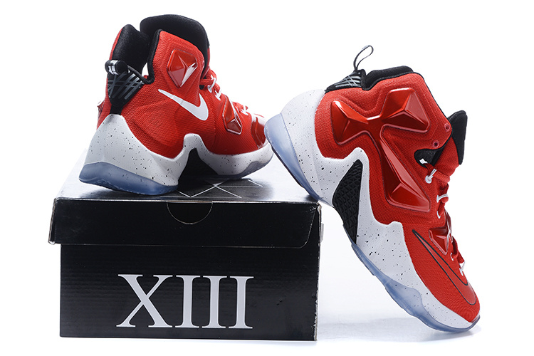 New Nike Lebron James 13 Red White Shoes - Click Image to Close