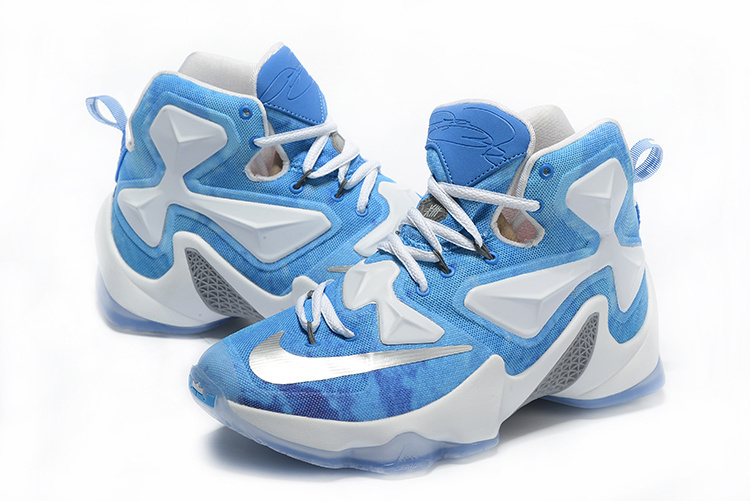 New Nike Lebron James 13 White Light Blue Shoes