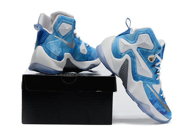 New Nike Lebron James 13 White Light Blue Shoes