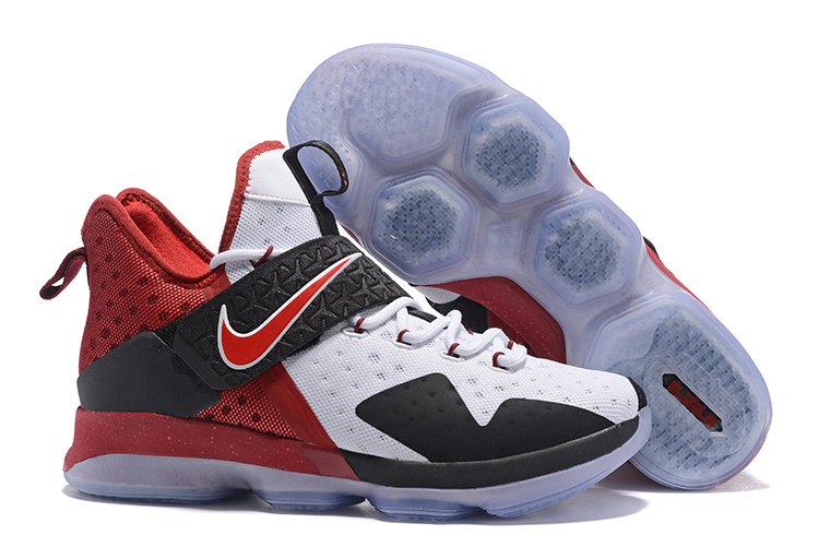 New Nike Lebron James 14 White Black Red Shoes - Click Image to Close