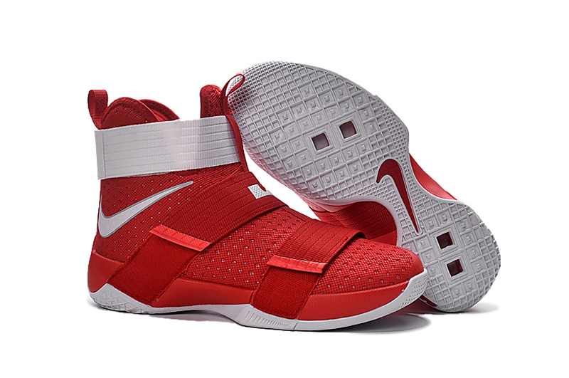 New Nike Lebron Soldier 10 USA Red White Shoes - Click Image to Close