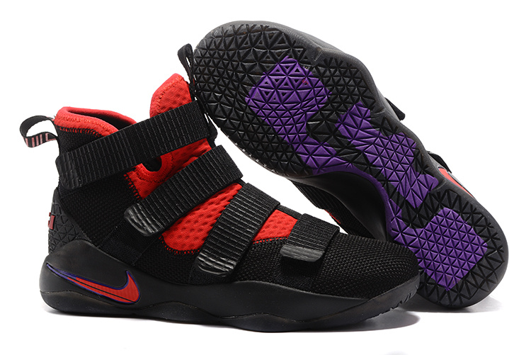 New Nike Lebron Soldier 11 Black Red Purple Shoes