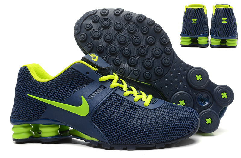 New Nike Shox Current Blue Fluorscent Green Shoes - Click Image to Close