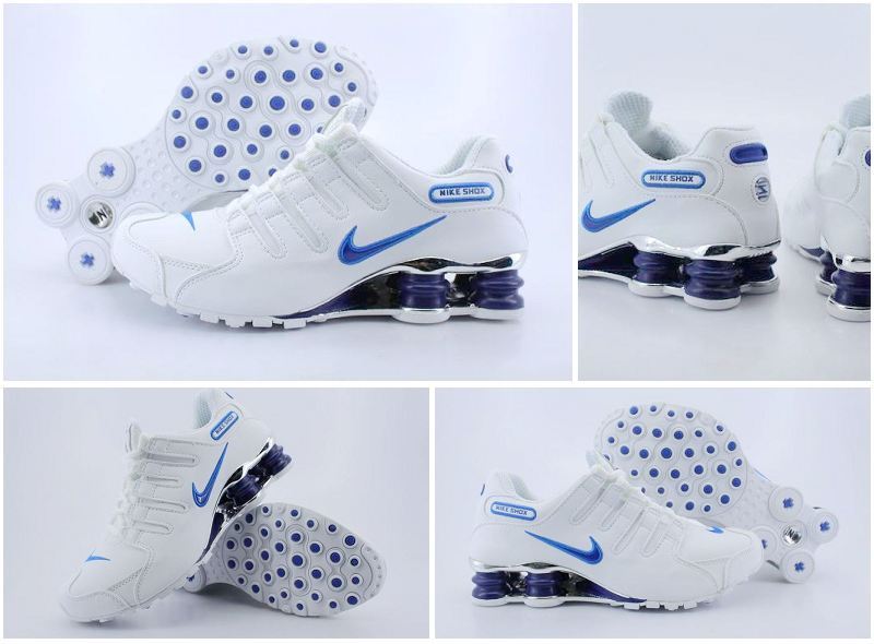 New Nike Shox NZ White Royal Blue Shoes - Click Image to Close