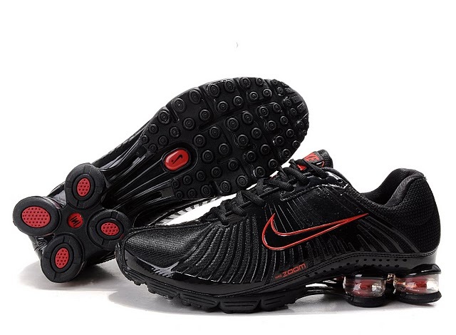 New Nike Shox R4 Black Red Shoes