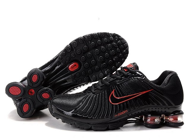 New Nike Shox R4 Black Red Shoes - Click Image to Close