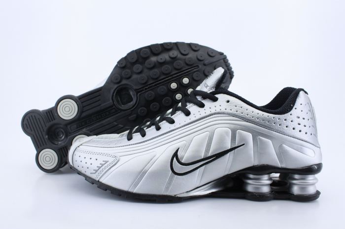 New Nike Shox R4 Silver Black Shoes - Click Image to Close