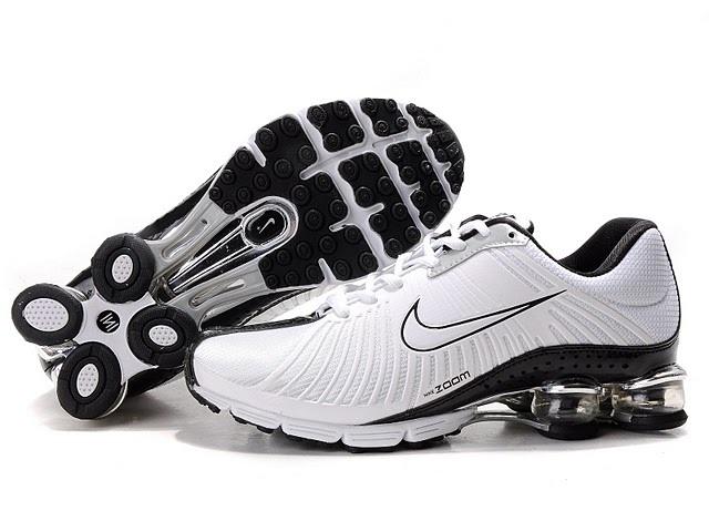 New Nike Shox R4 White Black Shoes