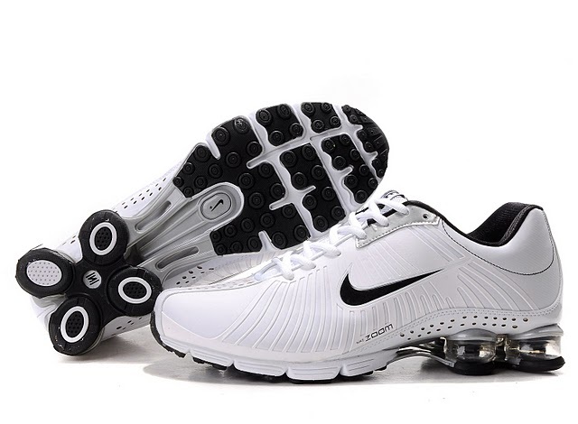 New Nike Shox R4 White Black Swoosh Shoes - Click Image to Close