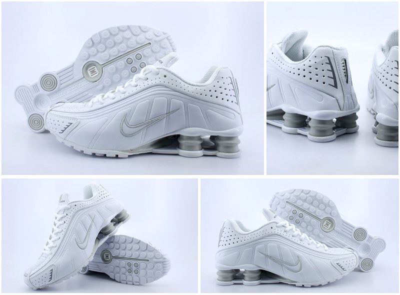 New Nike Shox R4 White Grey Shoes