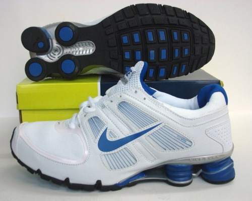 New Nike Shox R5 White Blue Shoes